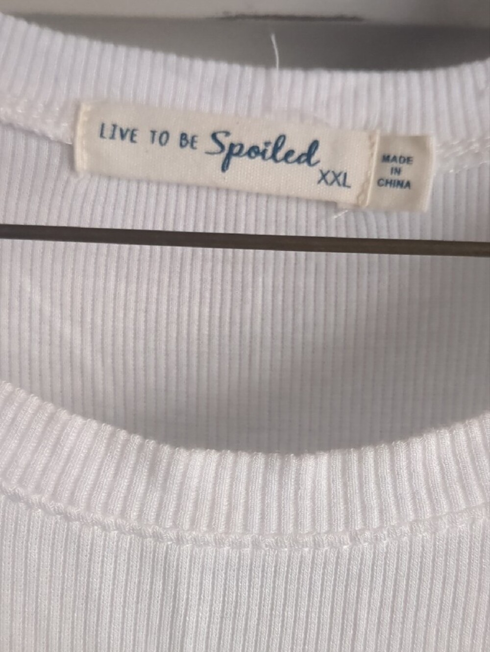 •White Ribbed Short Sleeve Tee - Picture 3 of 6